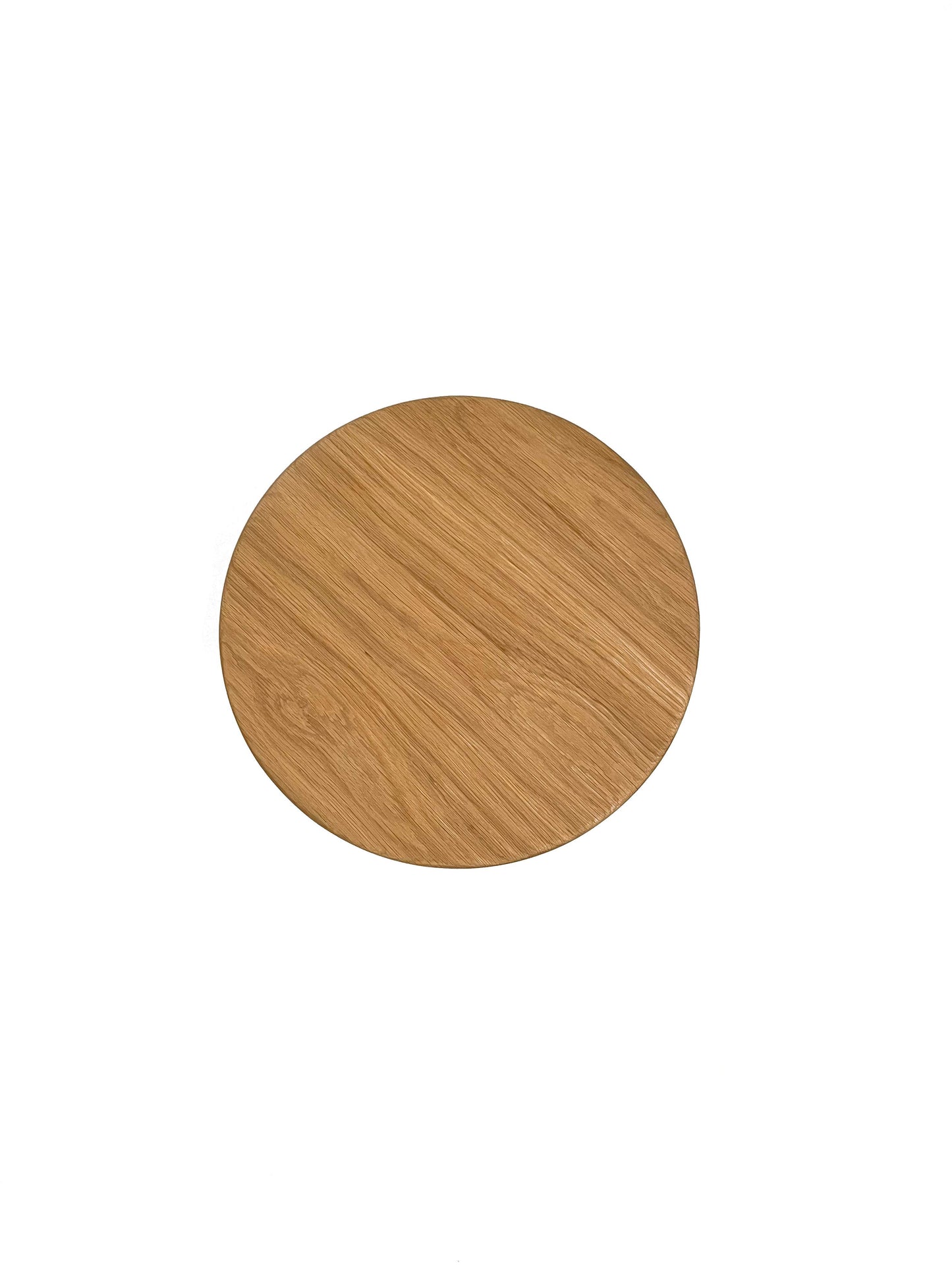Ronde eikenhouten bijzettafel