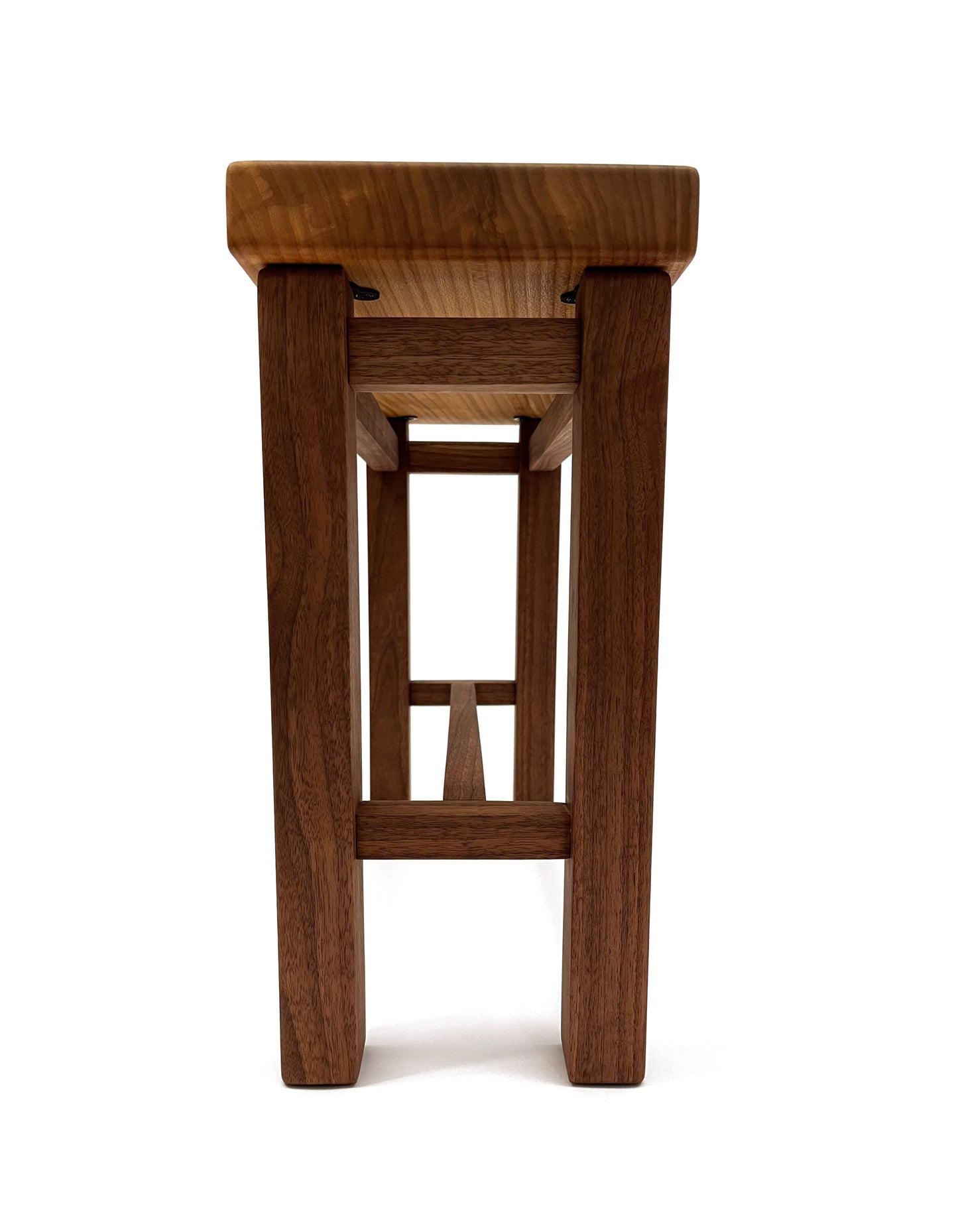 Smalle bijzettafel iepen/noten
