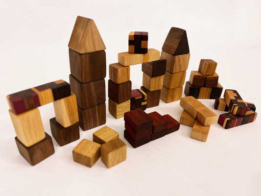 Luxe houten speelblokkenset
