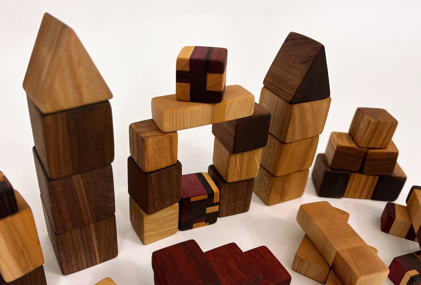 Luxe houten speelblokkenset
