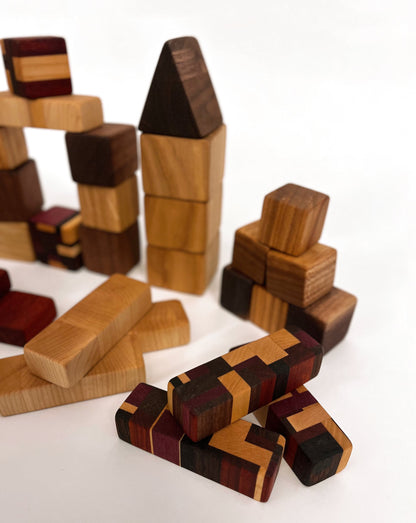 Luxe houten speelblokkenset